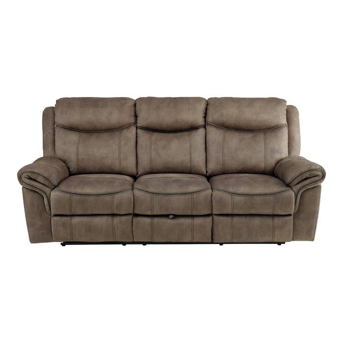 Aram Double Glider Reclining Sofa in Dark Brown 8206NF-3 - U&U Home Budget Furniture (Carteret, NJ)