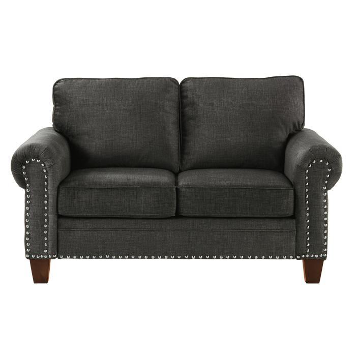 Cornelia Loveseat in Dark Gray 8216DG-2 - U&U Home Budget Furniture (Carteret, NJ)