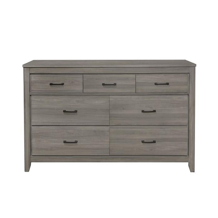 Waldorf 7 Drawer Dresser in Dark Gray 1902-5 - U&U Home Budget Furniture (Carteret, NJ)