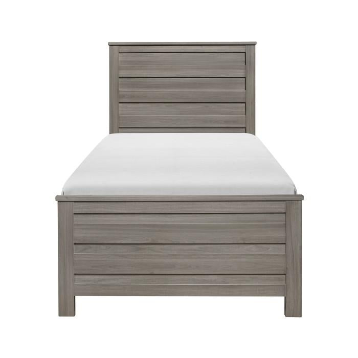 Waldorf Twin Panel Bed in Dark Gray 1902T-1* - U&U Home Budget Furniture (Carteret, NJ)