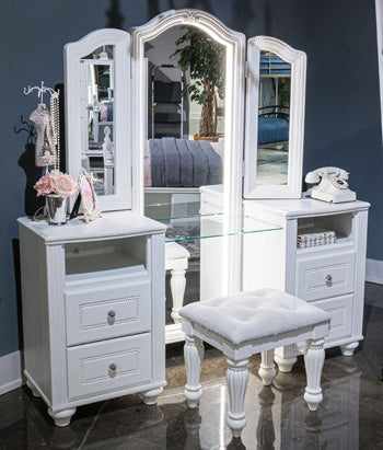 Kozlani Vanity with Mirror - U&U Home Budget Furniture (Carteret, NJ)