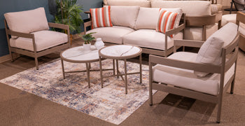 Bluff Trail Outdoor Love/Chairs/Tables Set (Set of 5) - U&U Home Budget Furniture (Carteret, NJ)