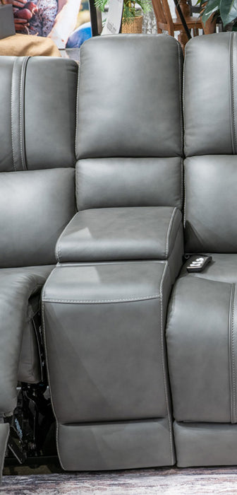 5Z - Pittson Power Reclining Sectional Loveseat with Console - U&U Home Budget Furniture (Carteret, NJ)