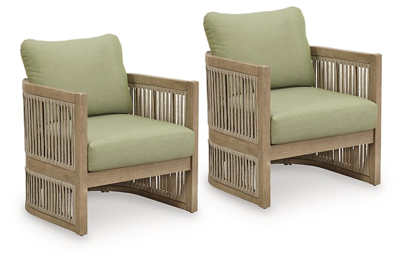 Serena Shores Outdoor Lounge Chair (Set of 2) - U&U Home Budget Furniture (Carteret, NJ)