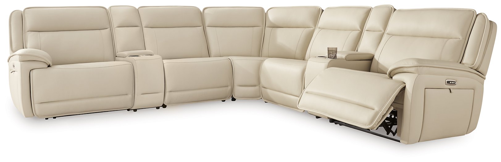Double Deal Reclining Sectional with 2 Consoles - U&U Home Budget Furniture (Carteret, NJ)