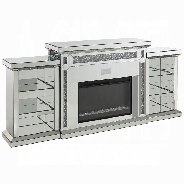 Noralie Fireplace With LED and Bluetooth - U&U Home Budget Furniture (Carteret, NJ)