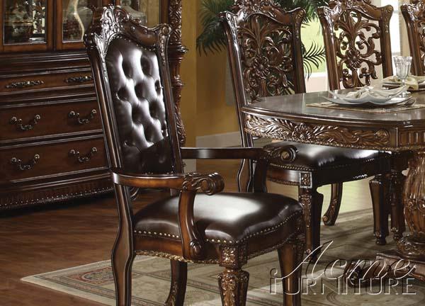Acme Vendome Cherry Finish Arm Chair (Set of 2) 60004A - U&U Home Budget Furniture (Carteret, NJ)