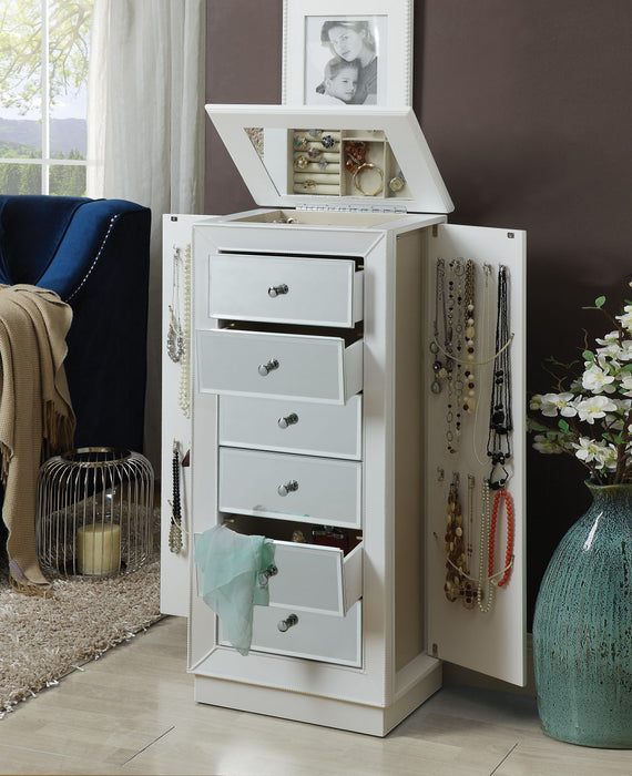Talor White Jewelry Armoire - U&U Home Budget Furniture (Carteret, NJ)