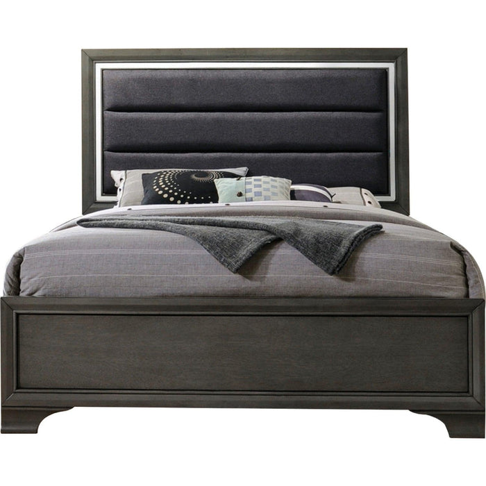 Acme Furniture Carine II King Panel Bed in Gray 26257EK - U&U Home Budget Furniture (Carteret, NJ)