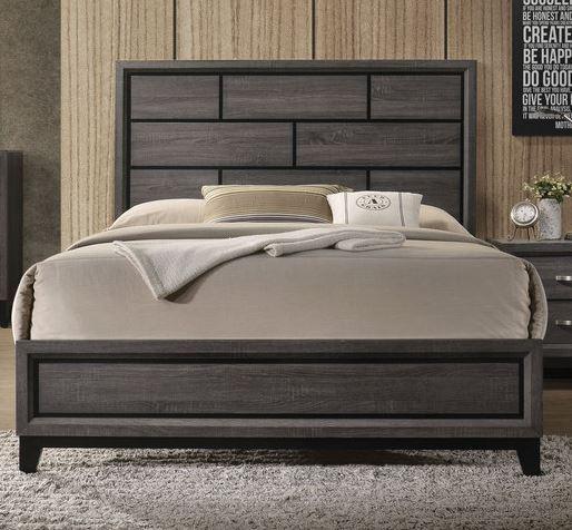 Acme Furniture Valdemar Queen Panel Bed in Weathered Gray 27050Q - U&U Home Budget Furniture (Carteret, NJ)