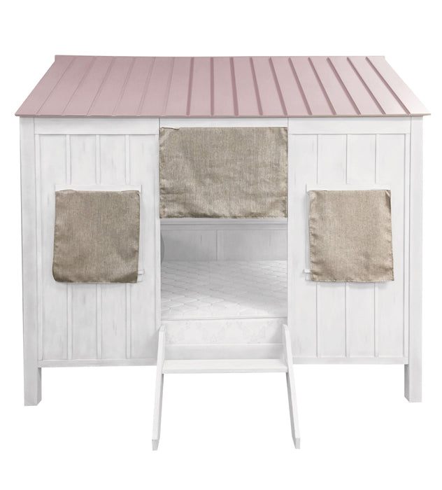 Spring Cottage White & Pink Full Bed - U&U Home Budget Furniture (Carteret, NJ)