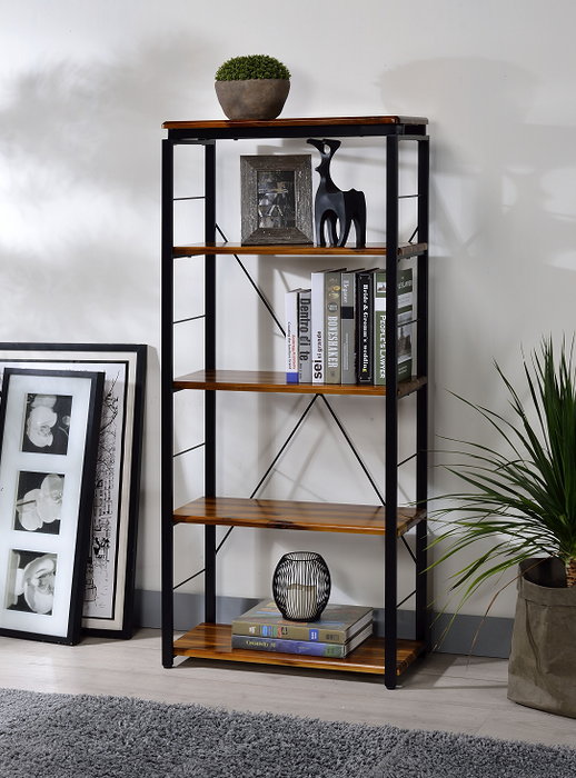 Jurgen Oak & Black Bookshelf - U&U Home Budget Furniture (Carteret, NJ)