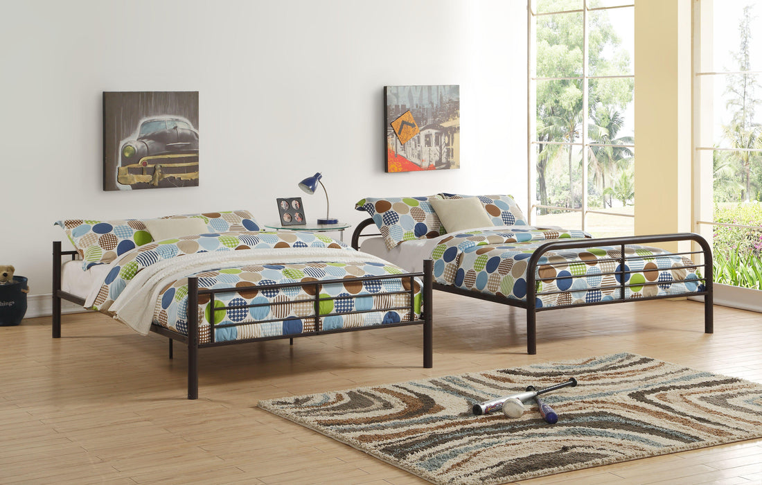 Bristol Dark Brown Bunk Bed (Full/Full) - U&U Home Budget Furniture (Carteret, NJ)