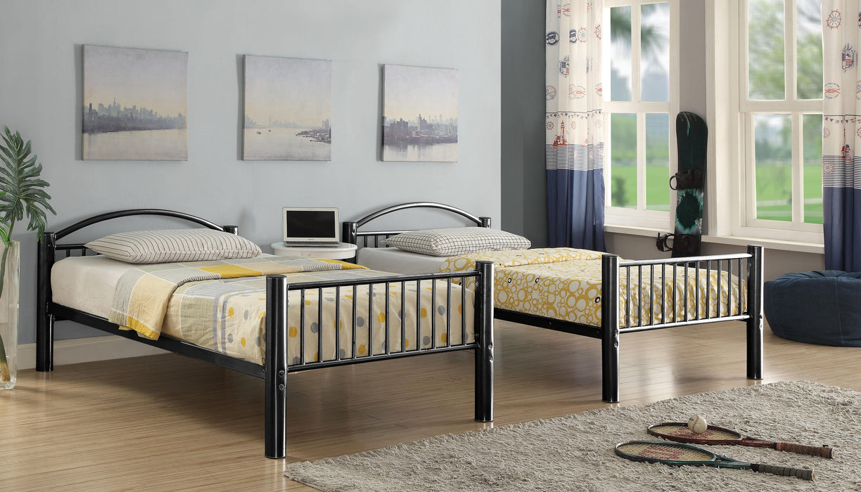 Cayelynn Black Bunk Bed (Twin/Twin) - U&U Home Budget Furniture (Carteret, NJ)