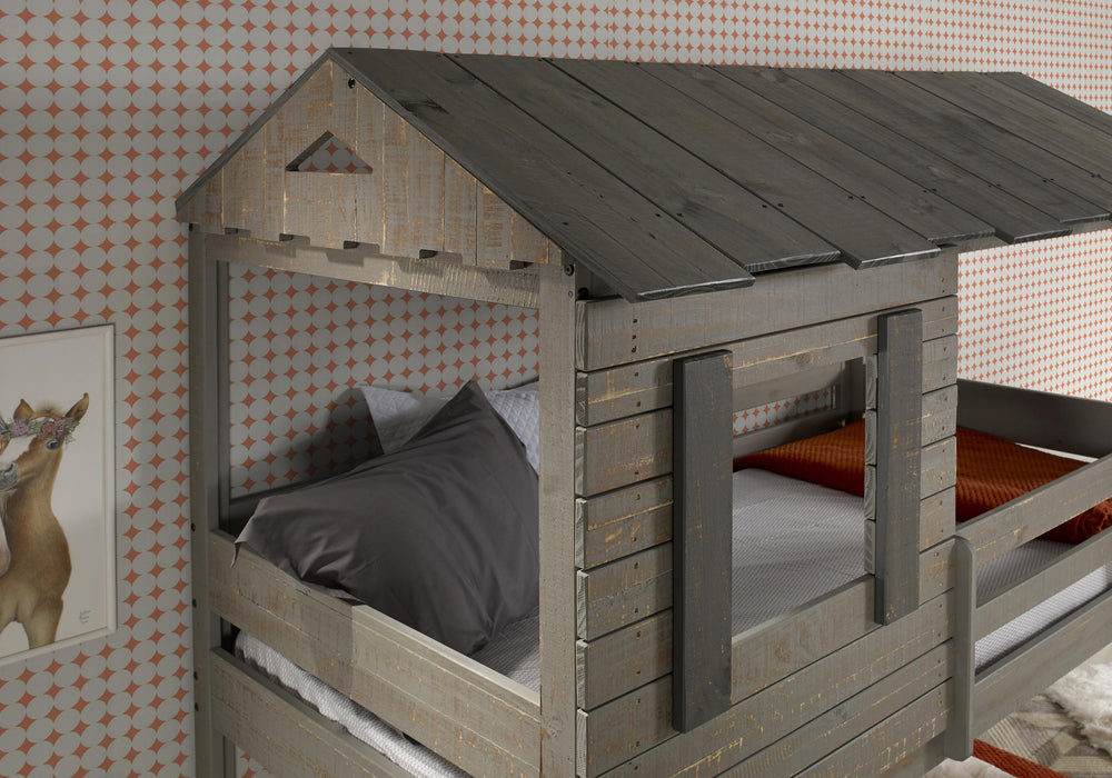 Darlene Rustic Gray Twin/Twin Bunk Bed - U&U Home Budget Furniture (Carteret, NJ)