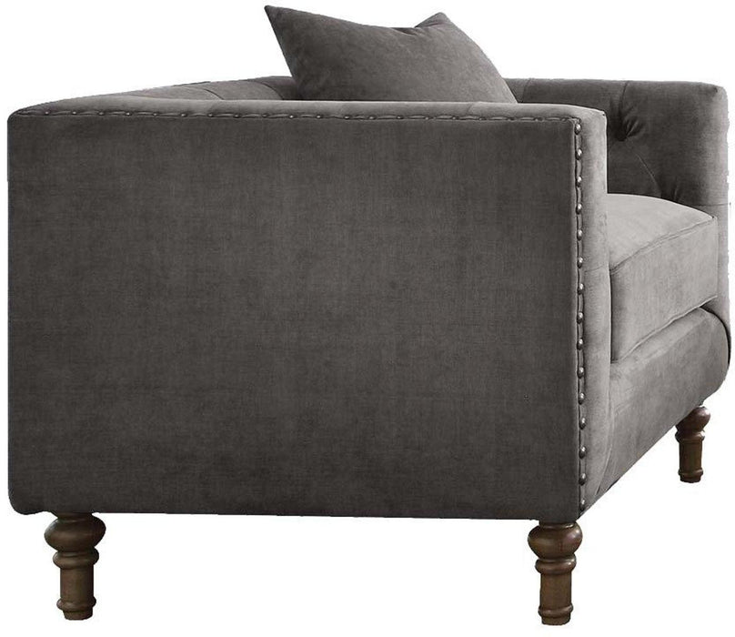 Acme Furniture Sidonia Arm Chair in Gray Velvet 53582 - U&U Home Budget Furniture (Carteret, NJ)