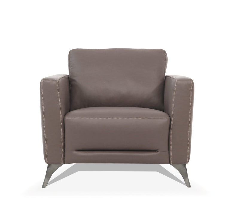 Malaga Taupe Leather Chair - U&U Home Budget Furniture (Carteret, NJ)