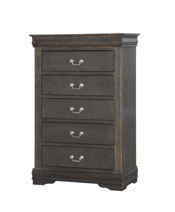 Louis Philippe Dark Gray Chest - U&U Home Budget Furniture (Carteret, NJ)