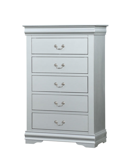 Louis Philippe Platinum Chest - U&U Home Budget Furniture (Carteret, NJ)
