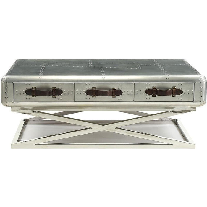 Acme Furniture Brancaster Coffee Table in Aluminum 83555 - U&U Home Budget Furniture (Carteret, NJ)