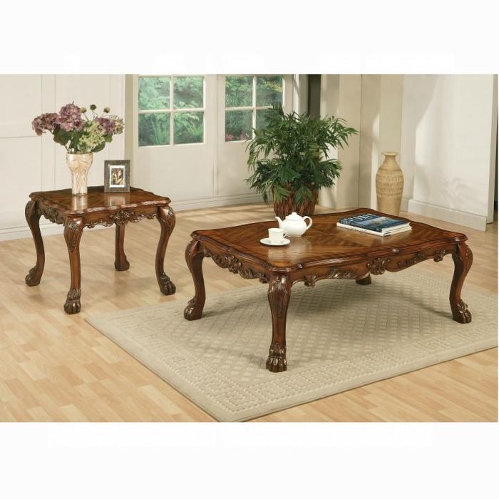 Dresden Cherry Oak Coffee Table - U&U Home Budget Furniture (Carteret, NJ)