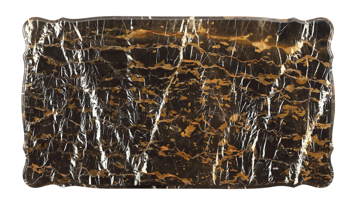 Forsythia Marble & Walnut Coffee Table - U&U Home Budget Furniture (Carteret, NJ)