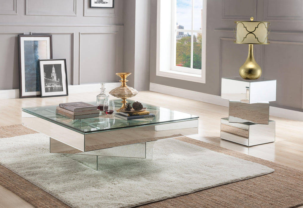 Meria Mirrored Coffee Table - U&U Home Budget Furniture (Carteret, NJ)