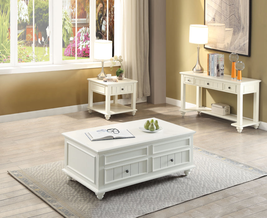 Natesa White Washed Coffee Table - U&U Home Budget Furniture (Carteret, NJ)