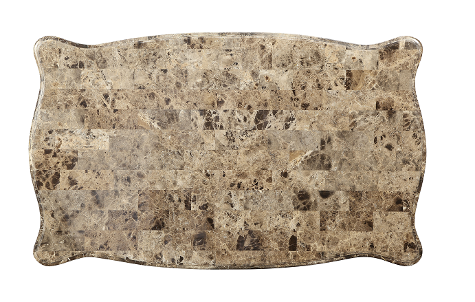 Shalisa Marble & Walnut Coffee Table - U&U Home Budget Furniture (Carteret, NJ)