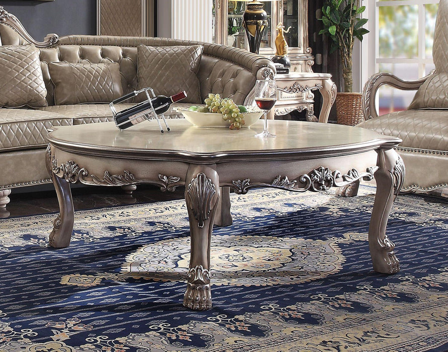 Dresden Vintage Bone White Coffee Table - U&U Home Budget Furniture (Carteret, NJ)
