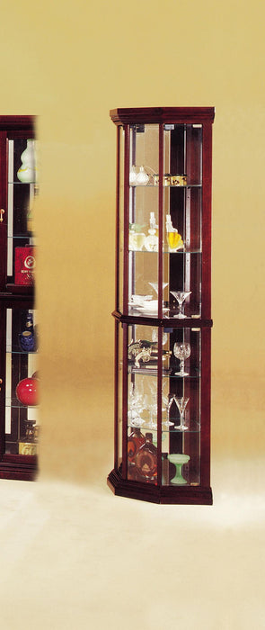Huxley Cherry Curio Cabinet - U&U Home Budget Furniture (Carteret, NJ)