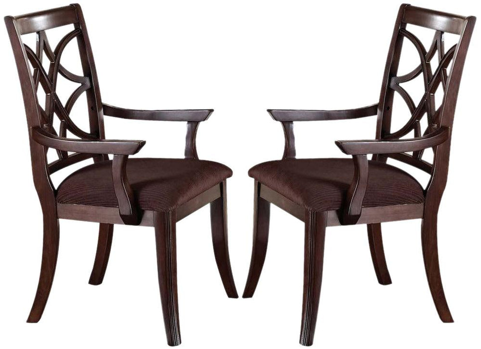 Acme Keenan Dining Arm Chairs (Set of 2) in Dark Walnut 60258 - U&U Home Budget Furniture (Carteret, NJ)