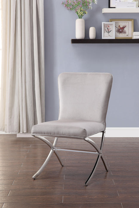 Daire Velvet & Chrome Side Chair - U&U Home Budget Furniture (Carteret, NJ)
