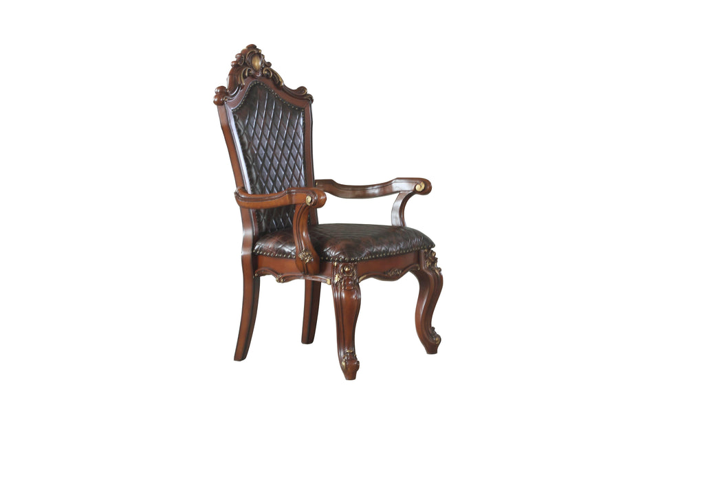 Picardy Cherry Oak & PU Arm Chair - U&U Home Budget Furniture (Carteret, NJ)