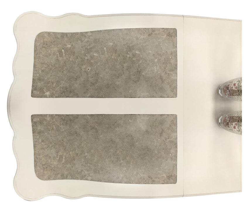 Chantelle Marble & Pearl White Dining Table - U&U Home Budget Furniture (Carteret, NJ)