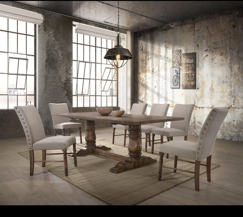 Leventis Weathered Oak Dining Table - U&U Home Budget Furniture (Carteret, NJ)