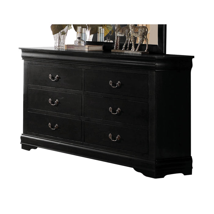 Louis Philippe Black Dresser - U&U Home Budget Furniture (Carteret, NJ)