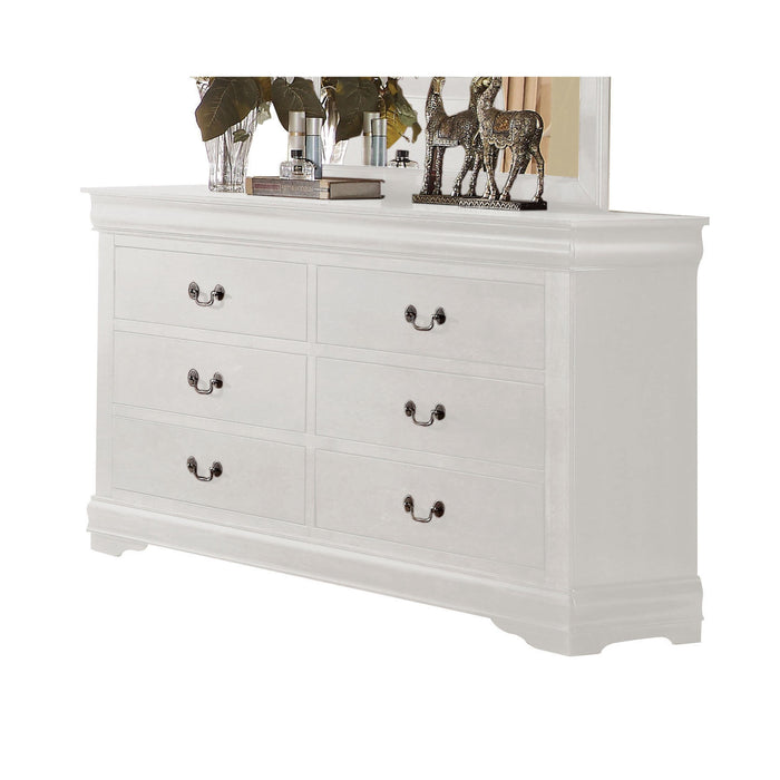 Louis Philippe White Dresser - U&U Home Budget Furniture (Carteret, NJ)