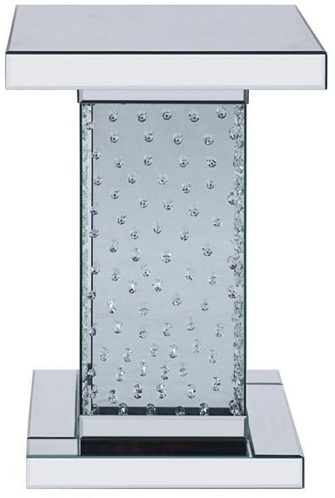 Acme Furniture Nysa End Table in Mirrored & Faux Crystals 81412 - U&U Home Budget Furniture (Carteret, NJ)