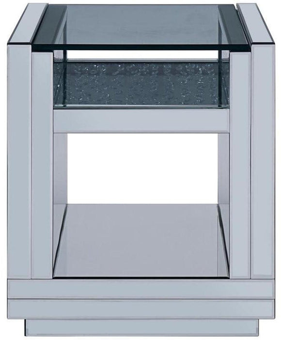 Acme Furniture Nysa End Table in Mirrored & Faux Crystals 81472 - U&U Home Budget Furniture (Carteret, NJ)