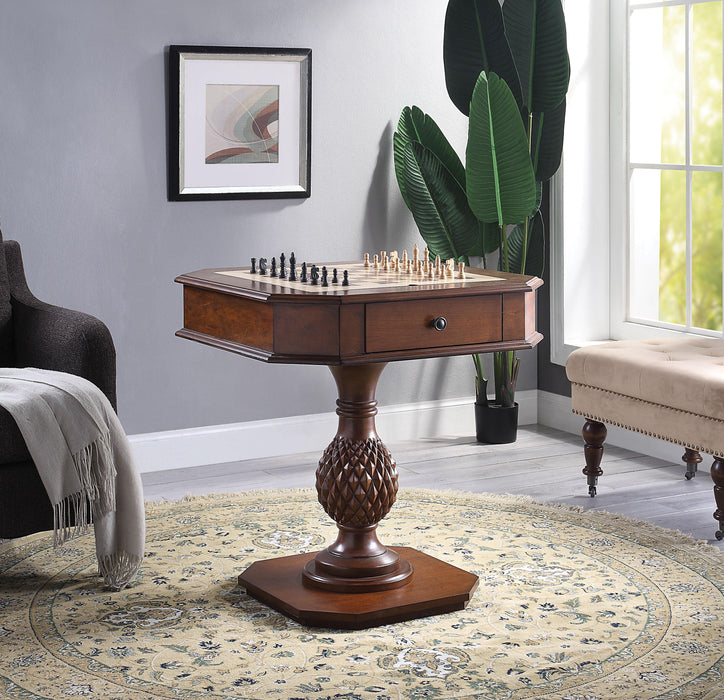 Bishop II Cherry Game Table - U&U Home Budget Furniture (Carteret, NJ)