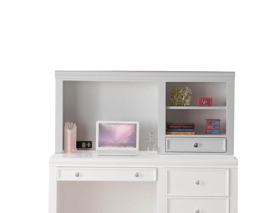 Lacey White Computer Hutch - U&U Home Budget Furniture (Carteret, NJ)