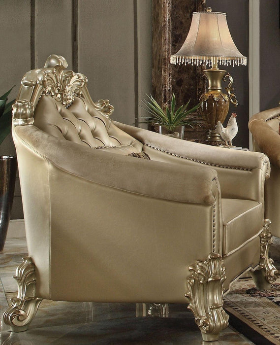 Acme Dresden Living Room Chair in Gold Patina 53122 - U&U Home Budget Furniture (Carteret, NJ)