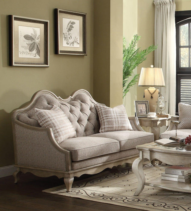 Acme Chelmsford Loveseat in Beige 56051 - U&U Home Budget Furniture (Carteret, NJ)