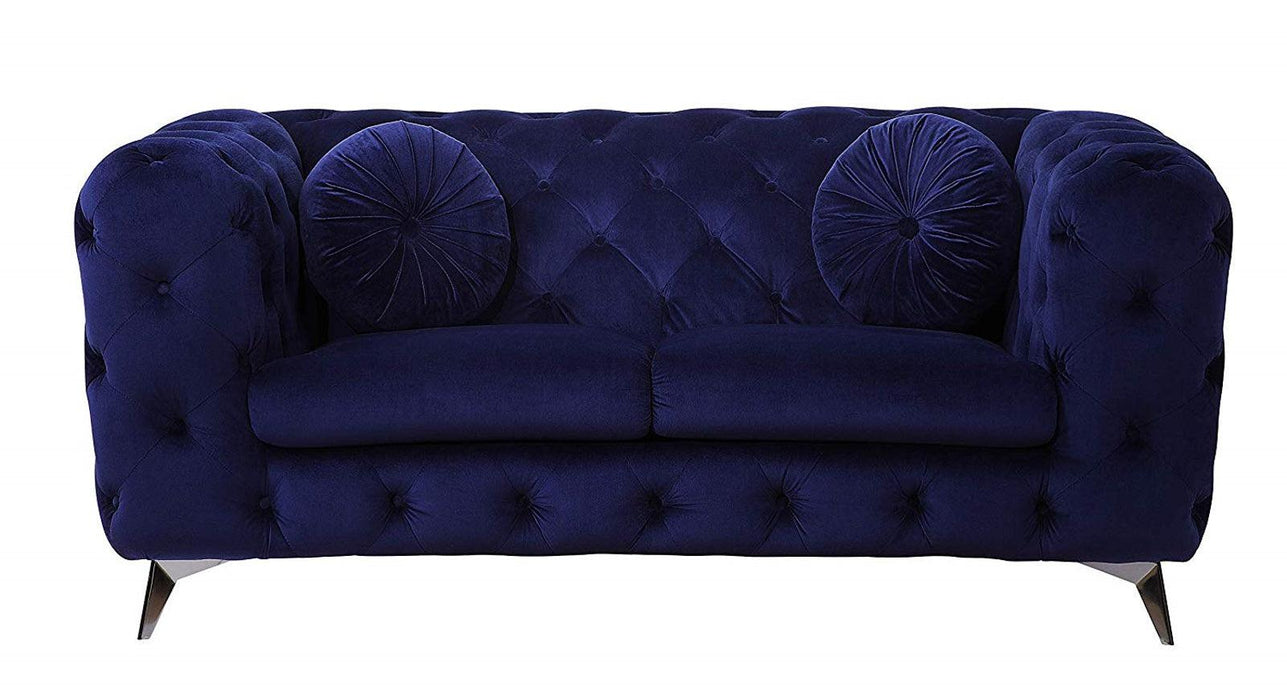 Acme Furniture Atronia Loveseat in Blue 54901 - U&U Home Budget Furniture (Carteret, NJ)