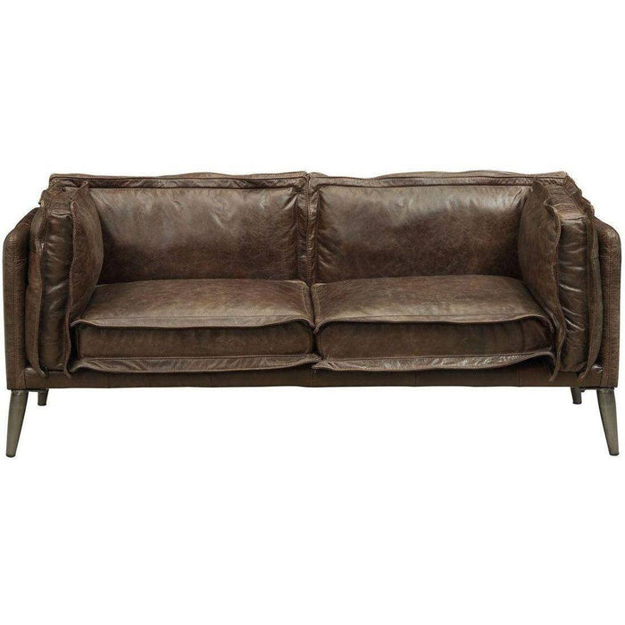 Acme Furniture Porchester Loveseat in Distress Chocolate 52481 - U&U Home Budget Furniture (Carteret, NJ)