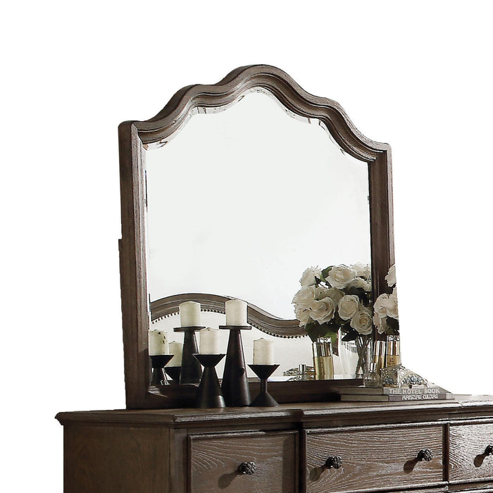 Baudouin Weathered Oak Mirror - U&U Home Budget Furniture (Carteret, NJ)