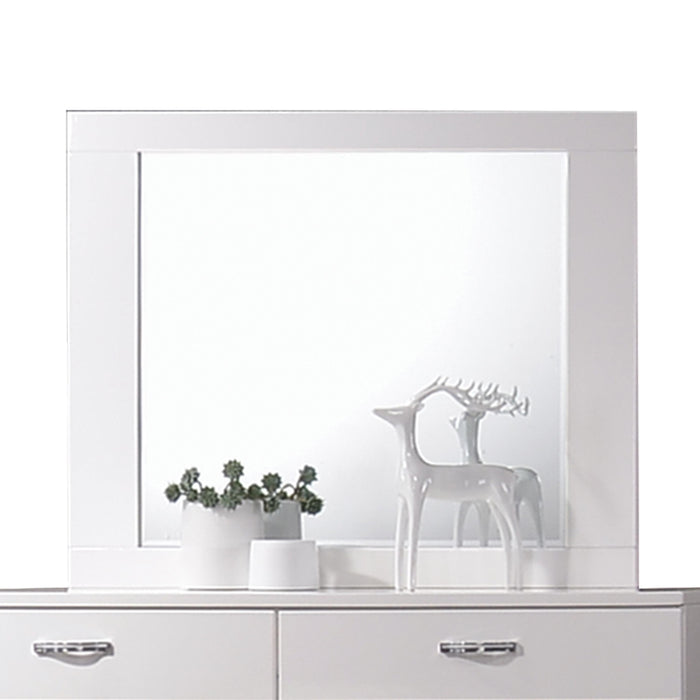 Naima II White High Gloss Mirror - U&U Home Budget Furniture (Carteret, NJ)