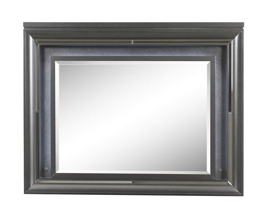 Sawyer Metallic Gray Mirror (LED) - U&U Home Budget Furniture (Carteret, NJ)