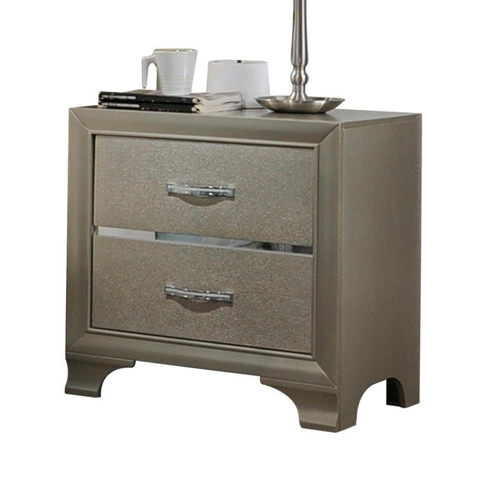 Carine Champagne Nightstand - U&U Home Budget Furniture (Carteret, NJ)